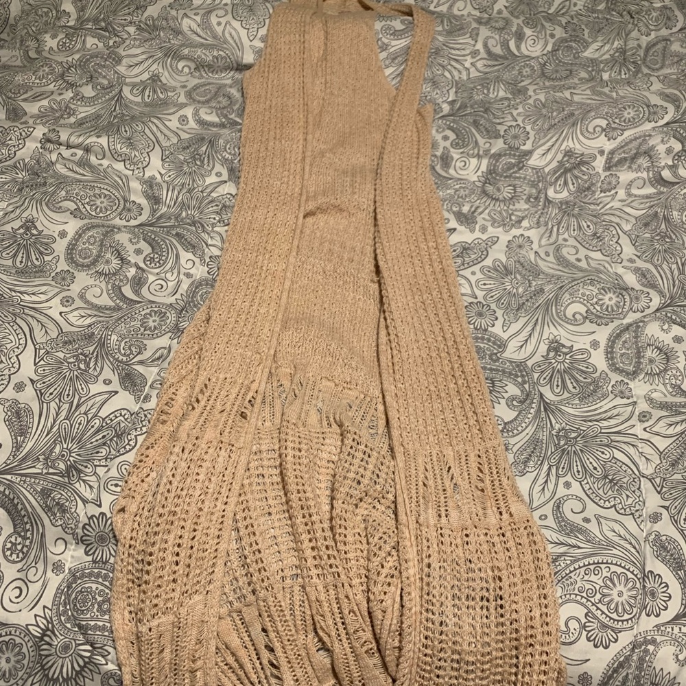 Beige sleeveless cardigan / coverup